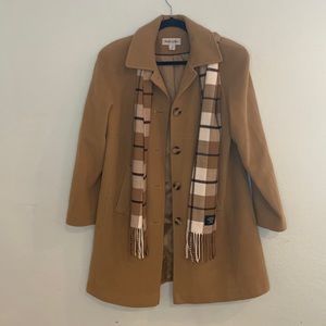 Preston & York Tan Wool Jacket w/scarf Size 6